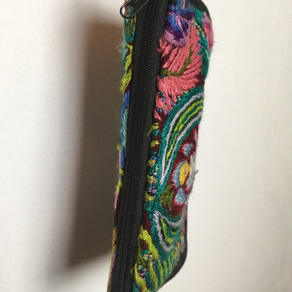Guatemala Small Purse Bag Zip Pocket Floral Tribal - Picture 7 of 8